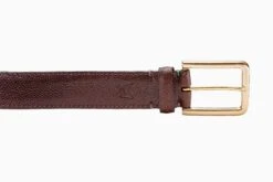 Mephisto Dress Me Up Belt - Brown(Dress Me Up Brown) -Mephisto BrownWavyLeatherRoundedGold 2